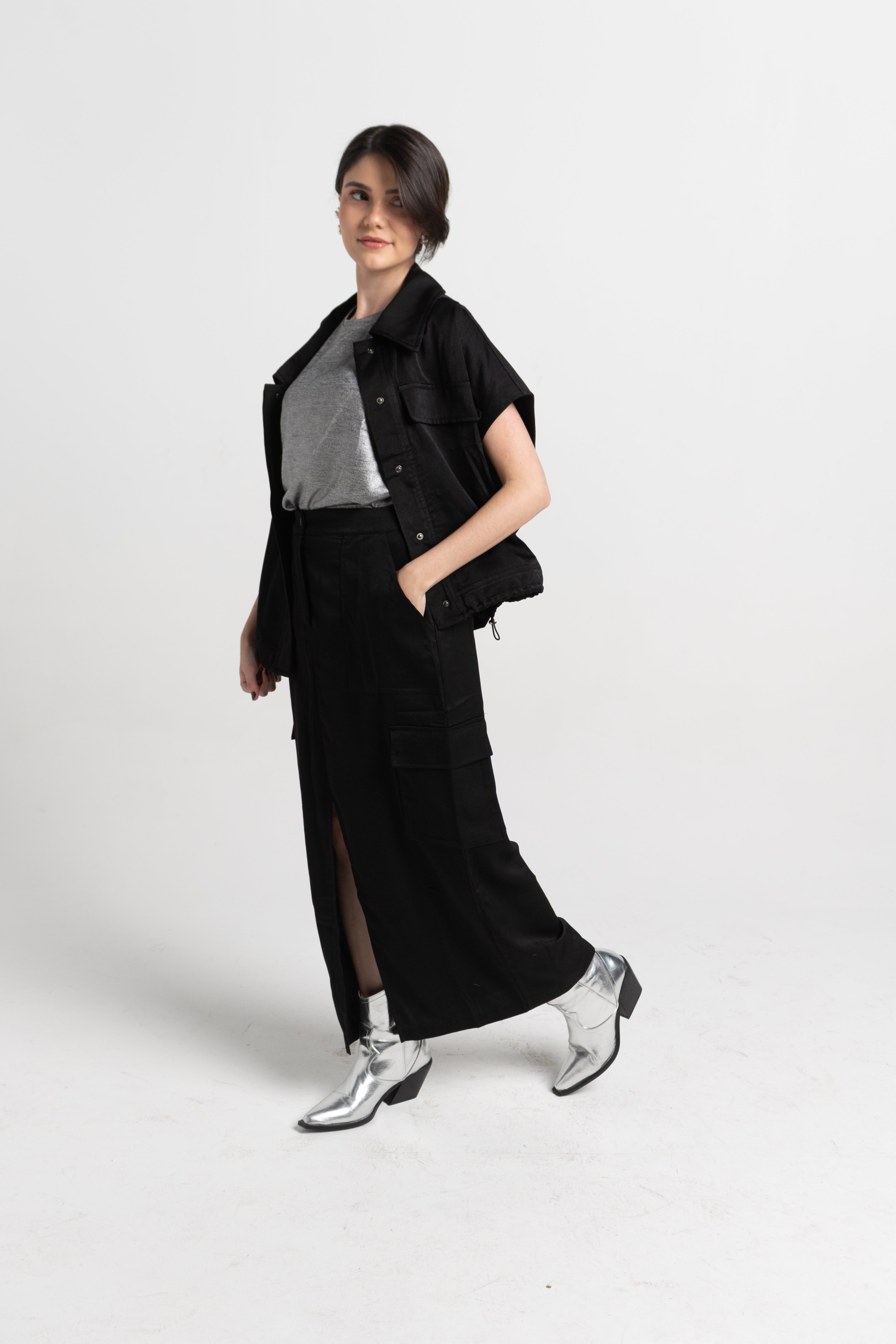 vest and cargo skirt set