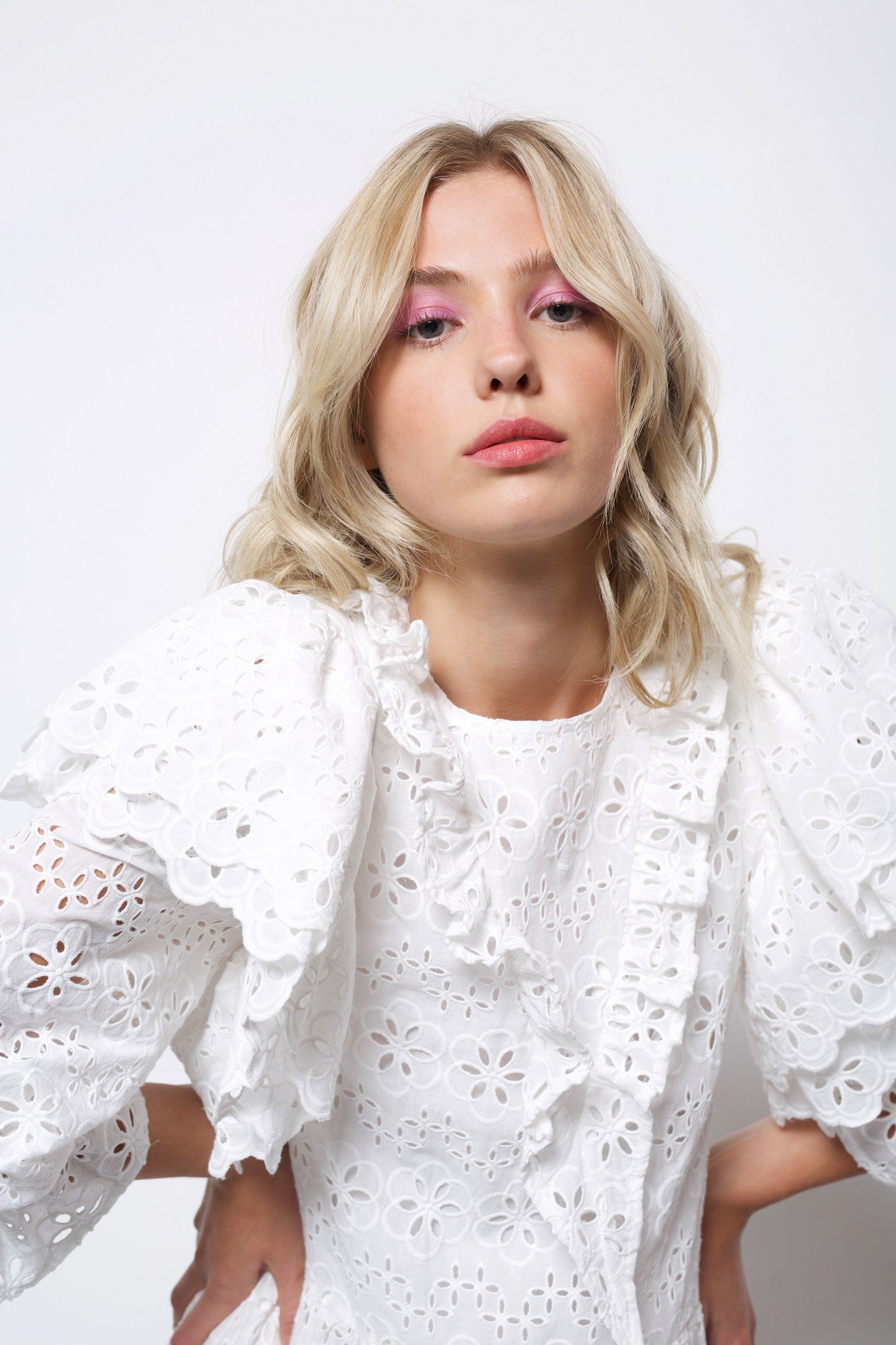 eyelet boho midi dress