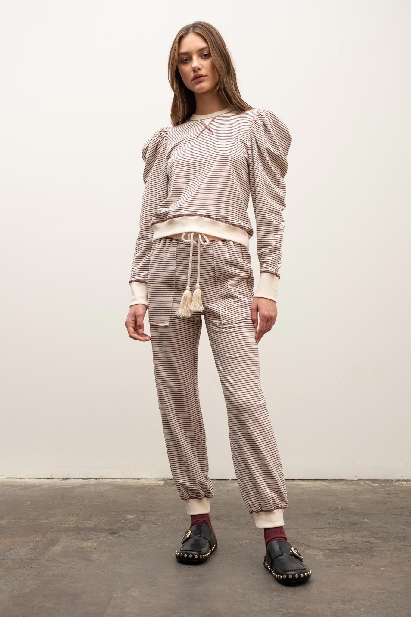 cozy striped contrast set