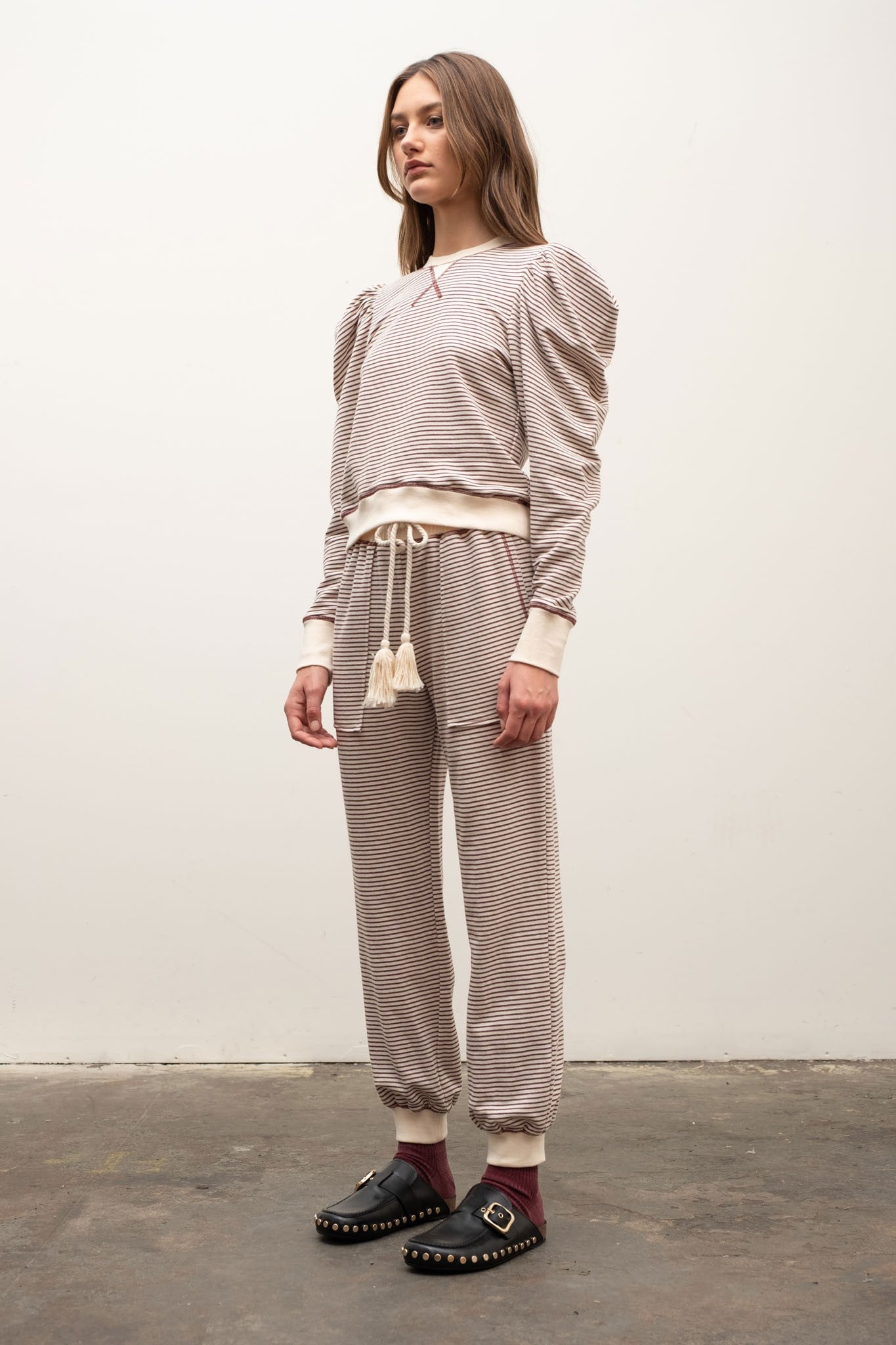 cozy striped contrast set
