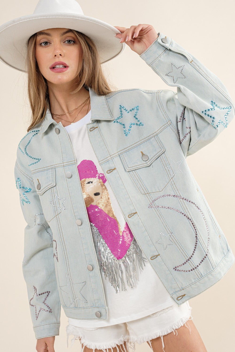galaxy embellished jacket
