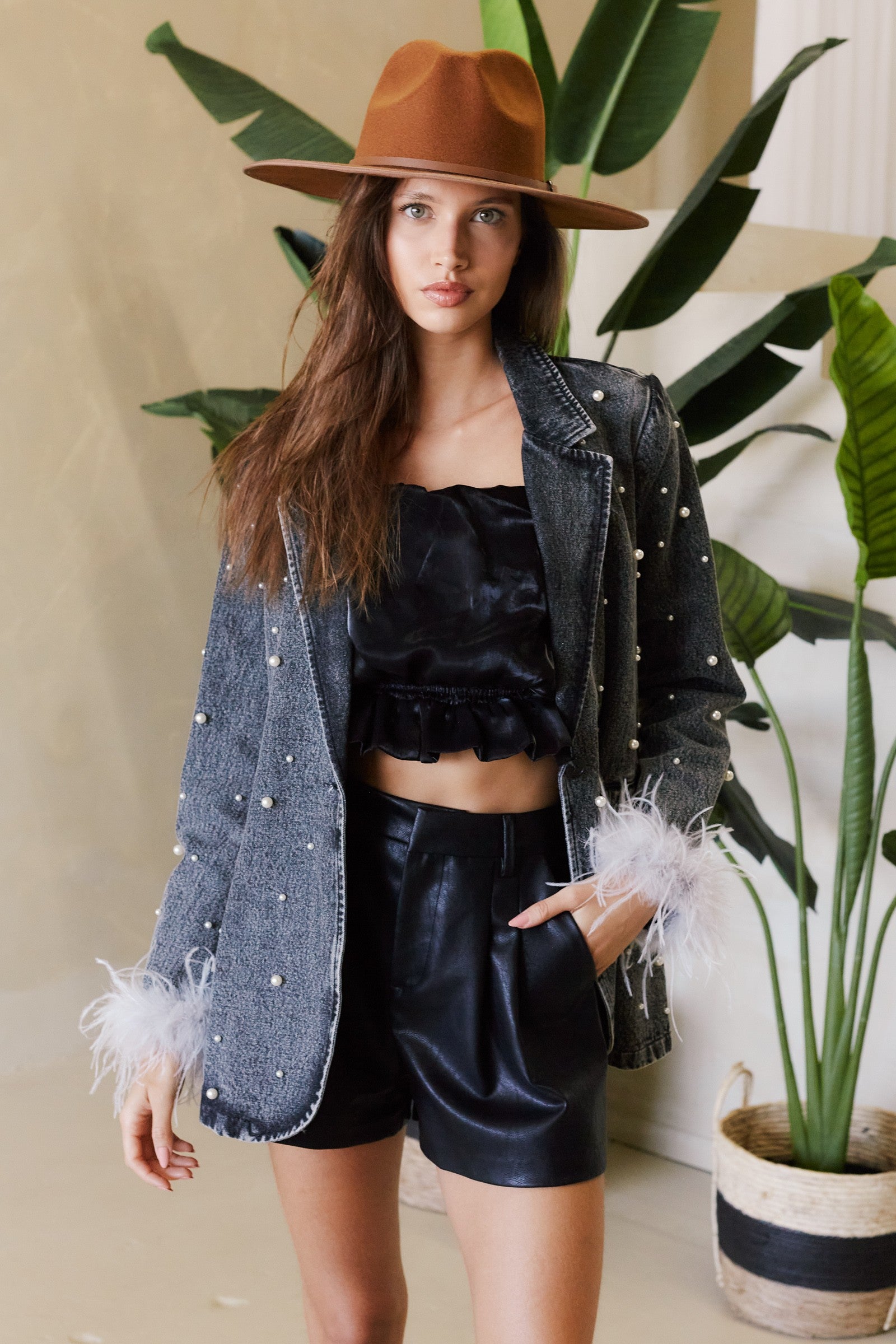 grey denim blazer