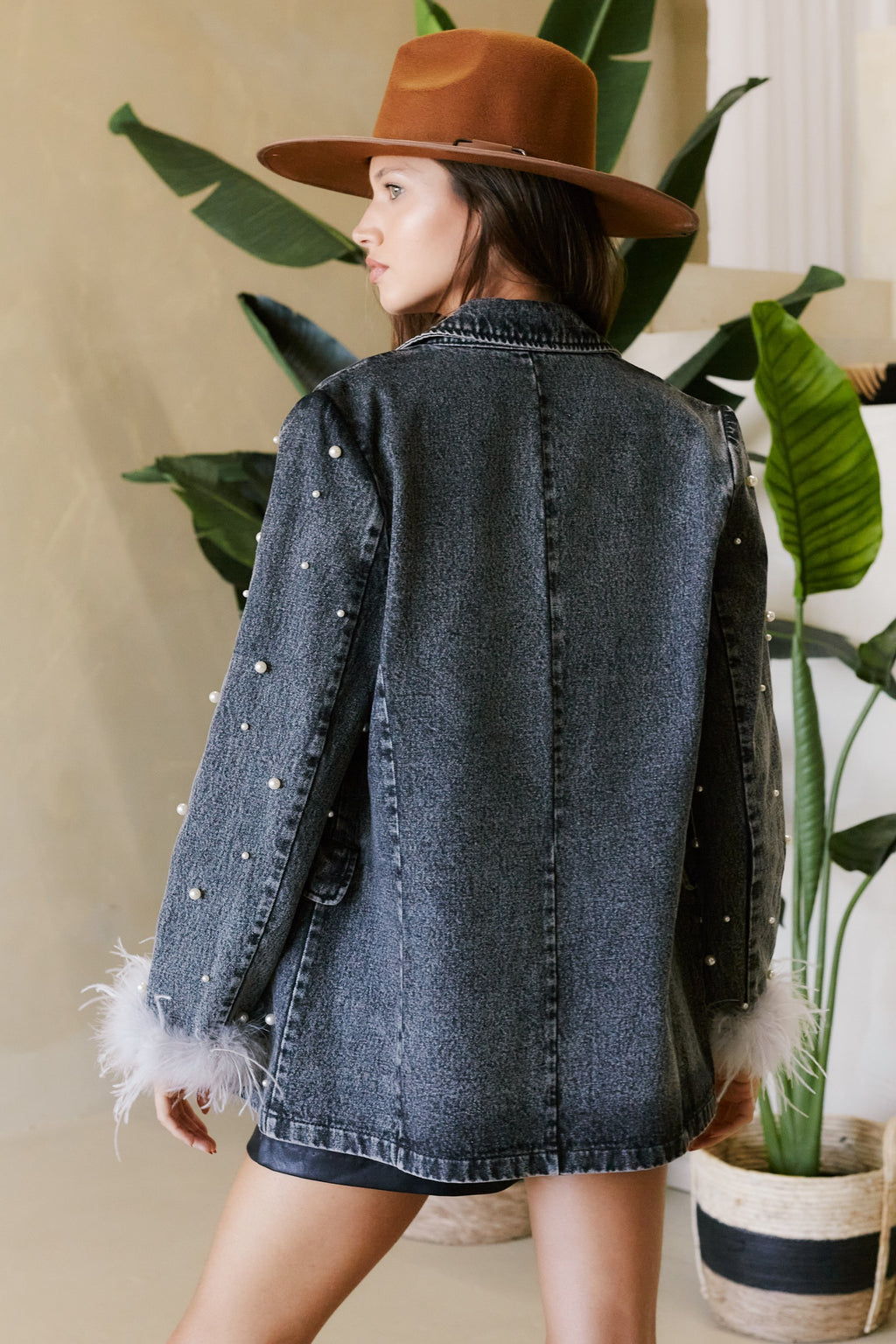 grey denim blazer