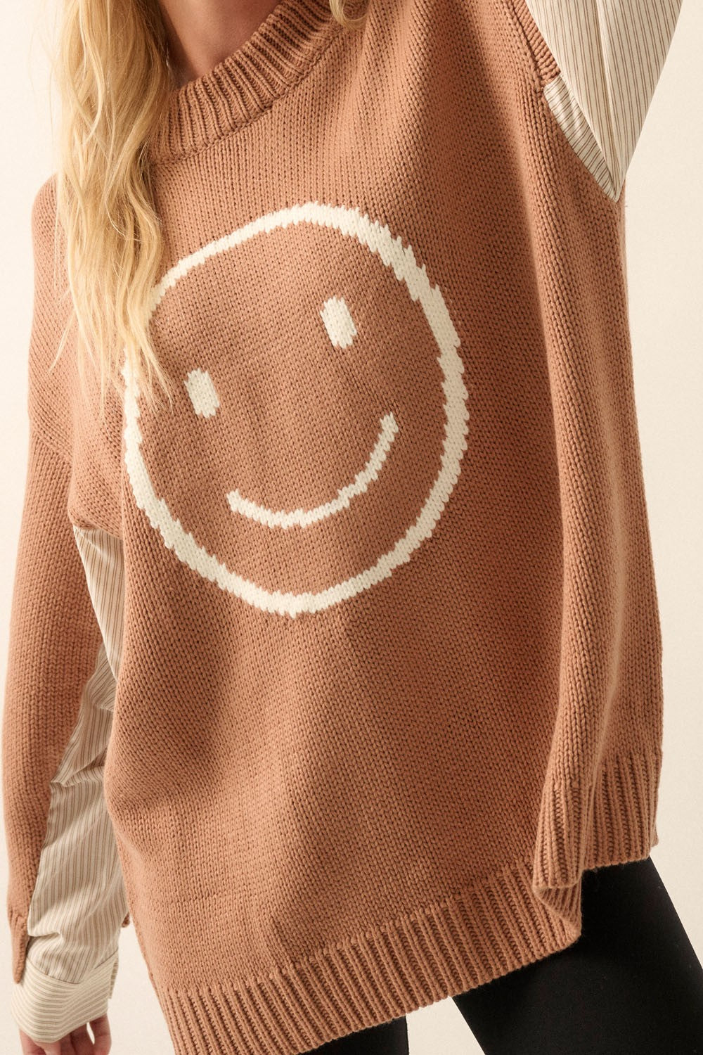 happy face oversized sweater