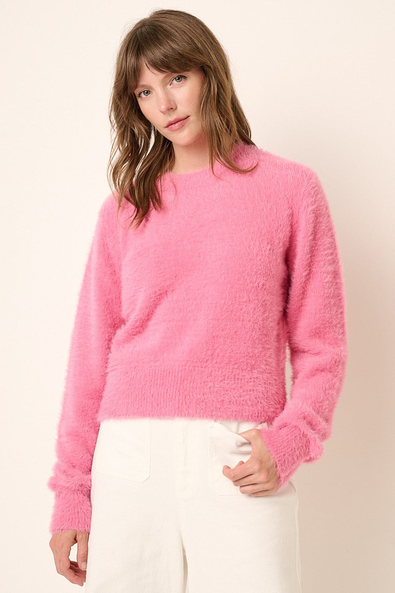 bubblegum fuzzy sweater