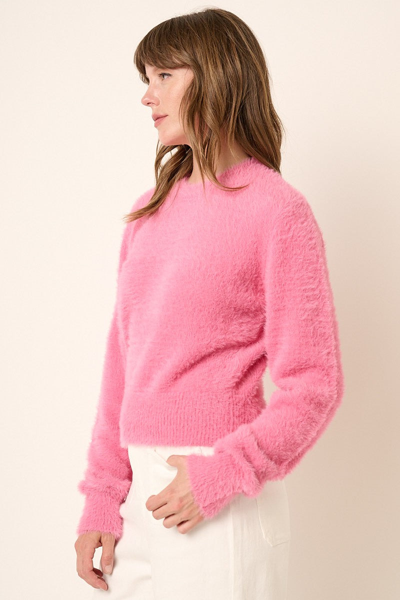bubblegum fuzzy sweater