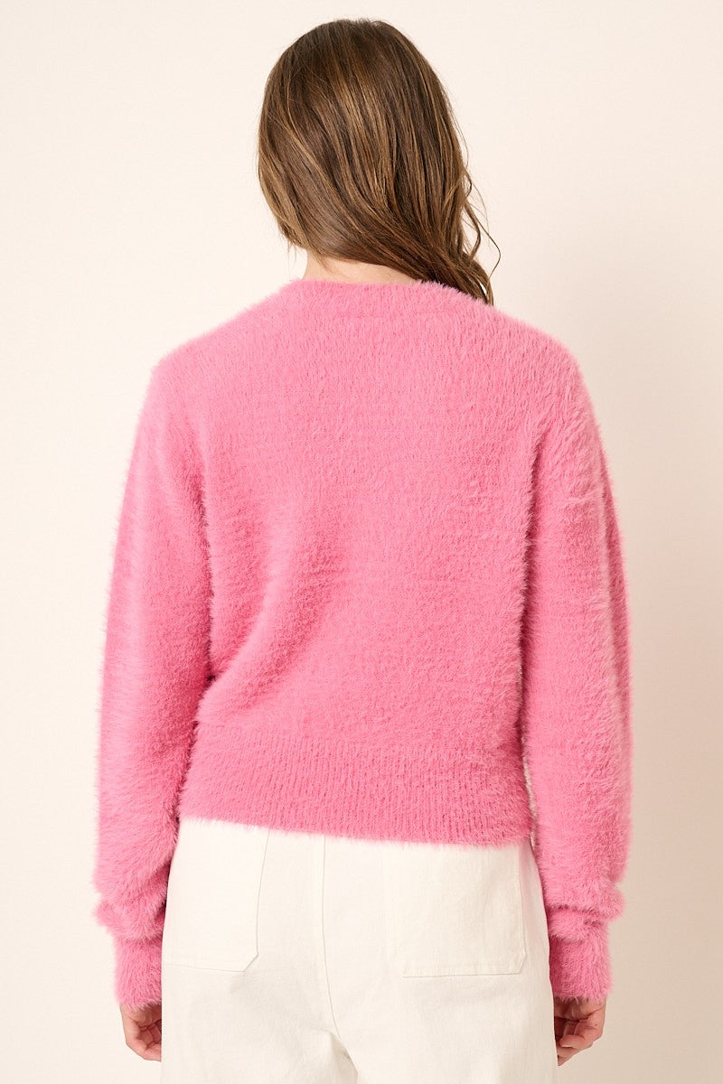 bubblegum fuzzy sweater