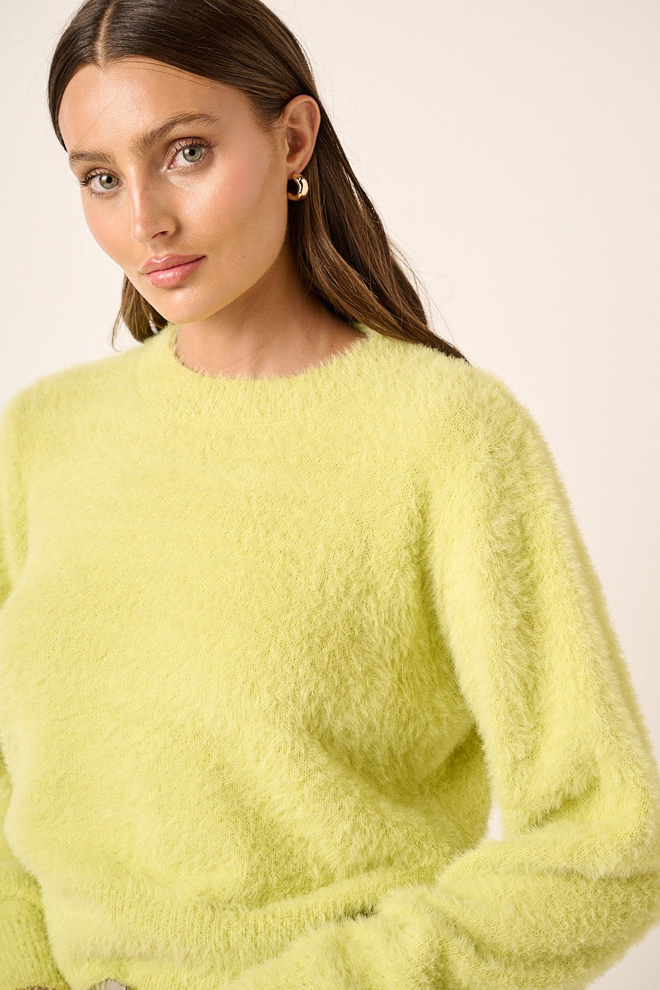 lime fuzzy sweater