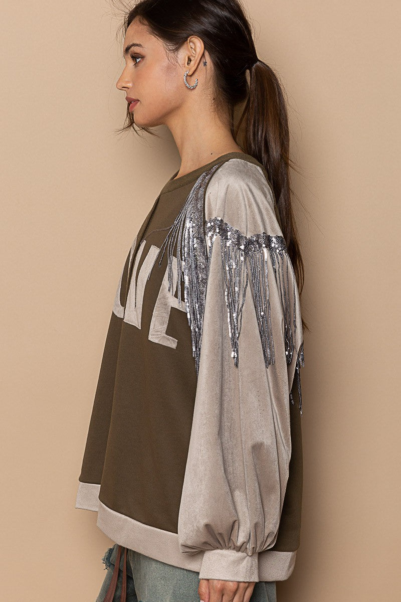 love fringe sweatshirt