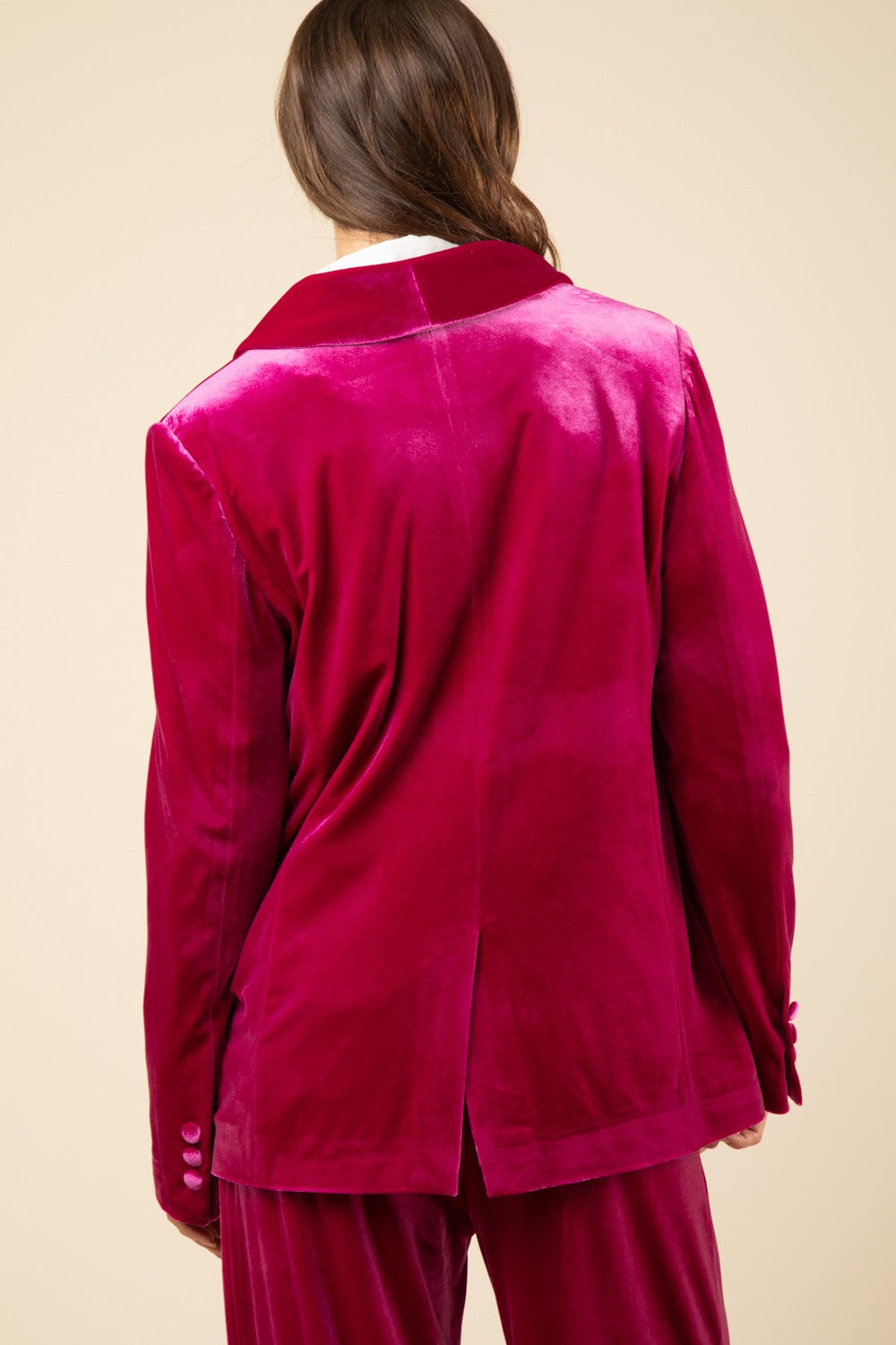 magenta velvet set