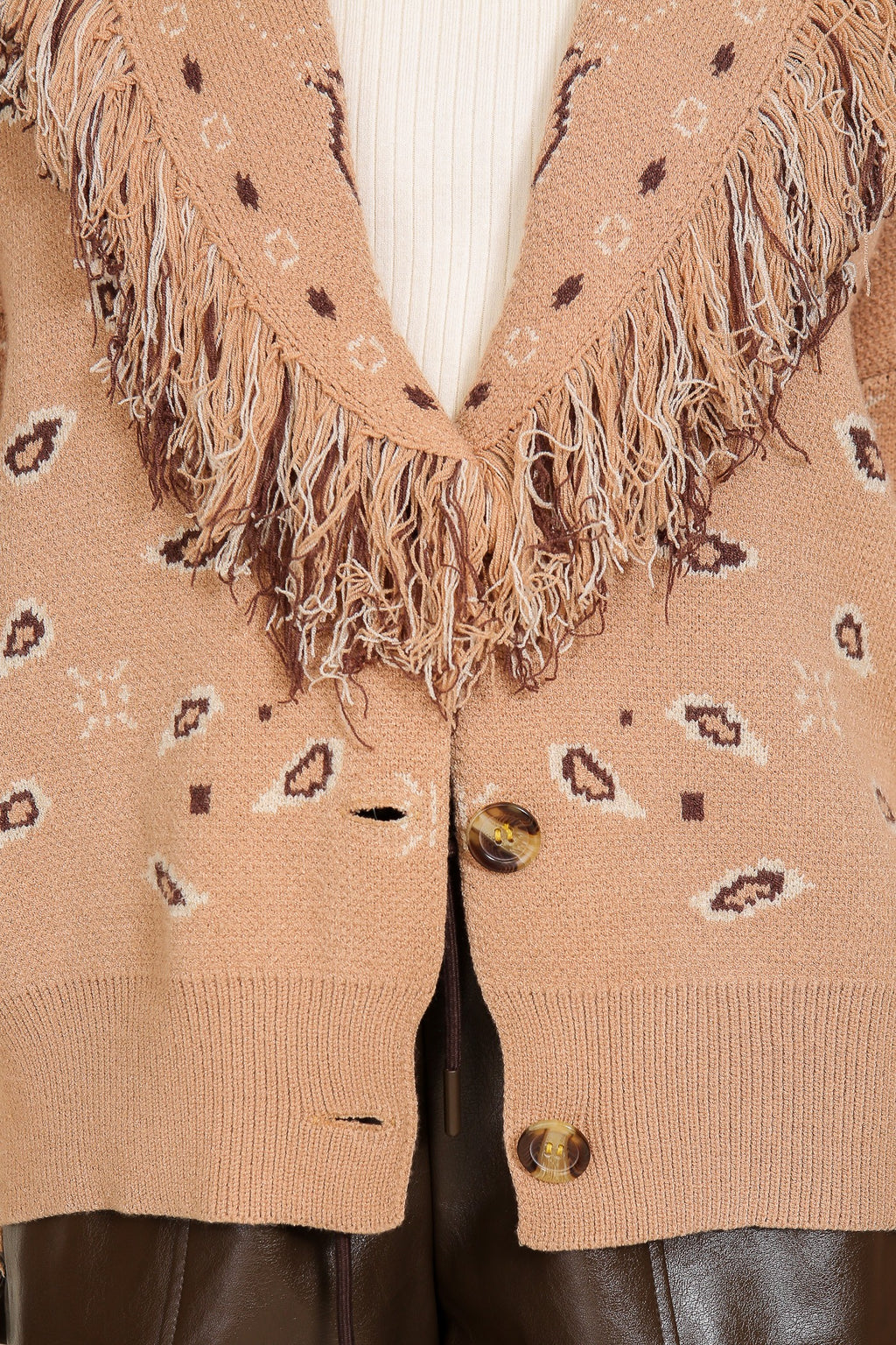 paisley fringe cardigan