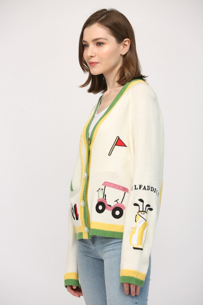 golf lover cardigan
