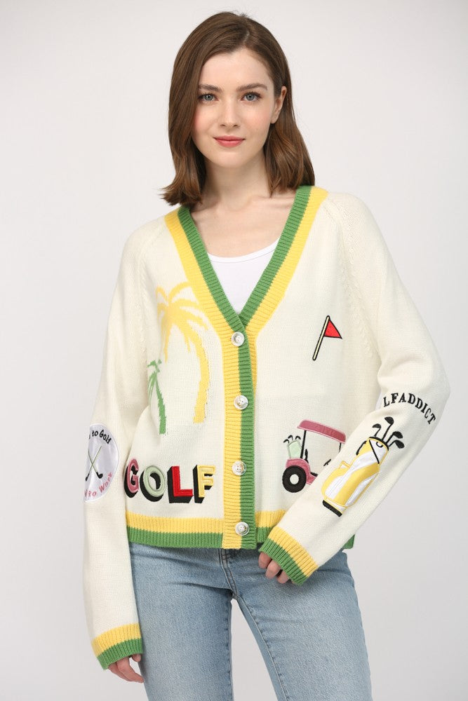 golf lover cardigan