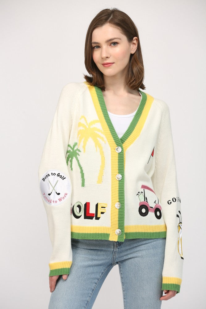 golf lover cardigan