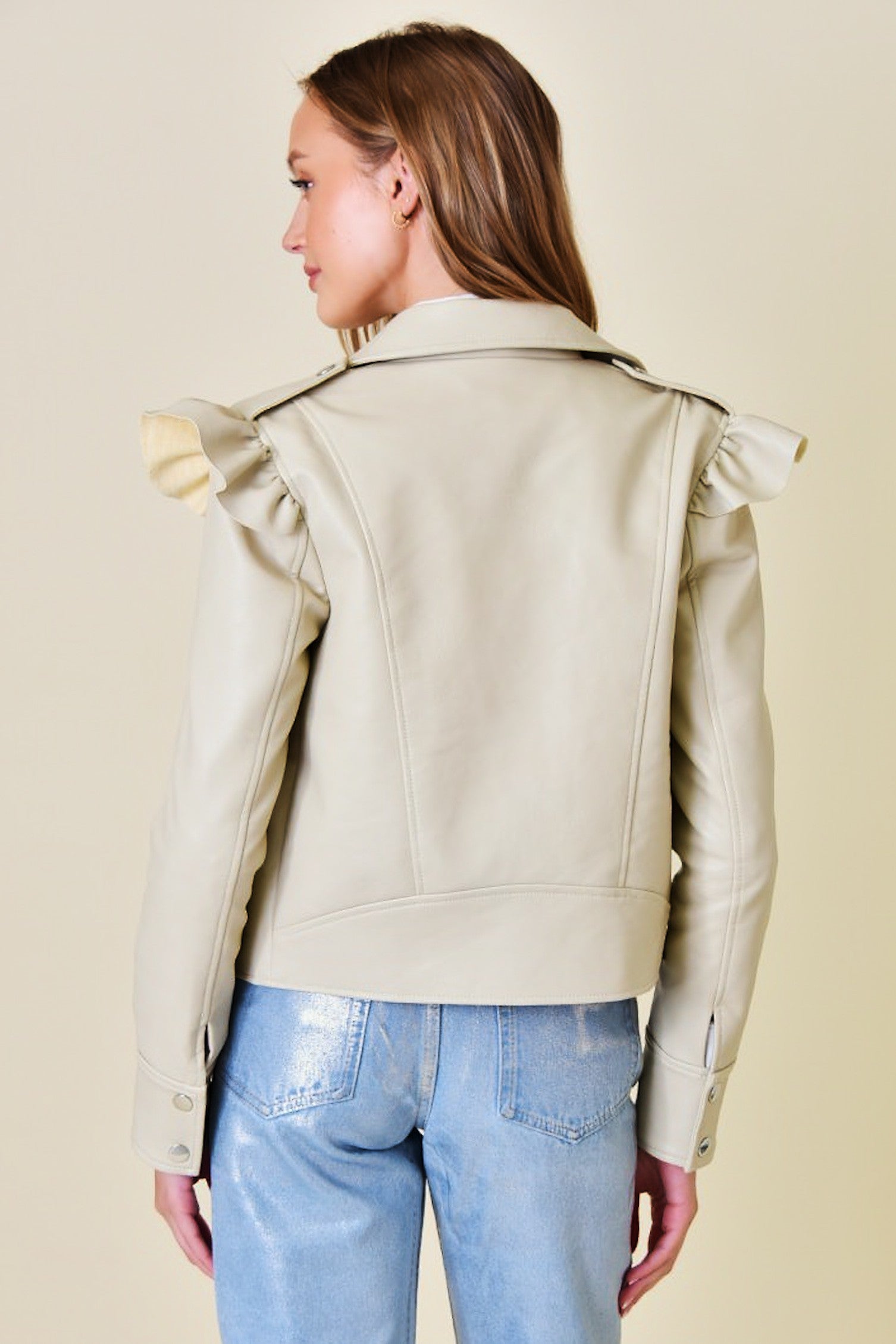 ruffle motto jacket