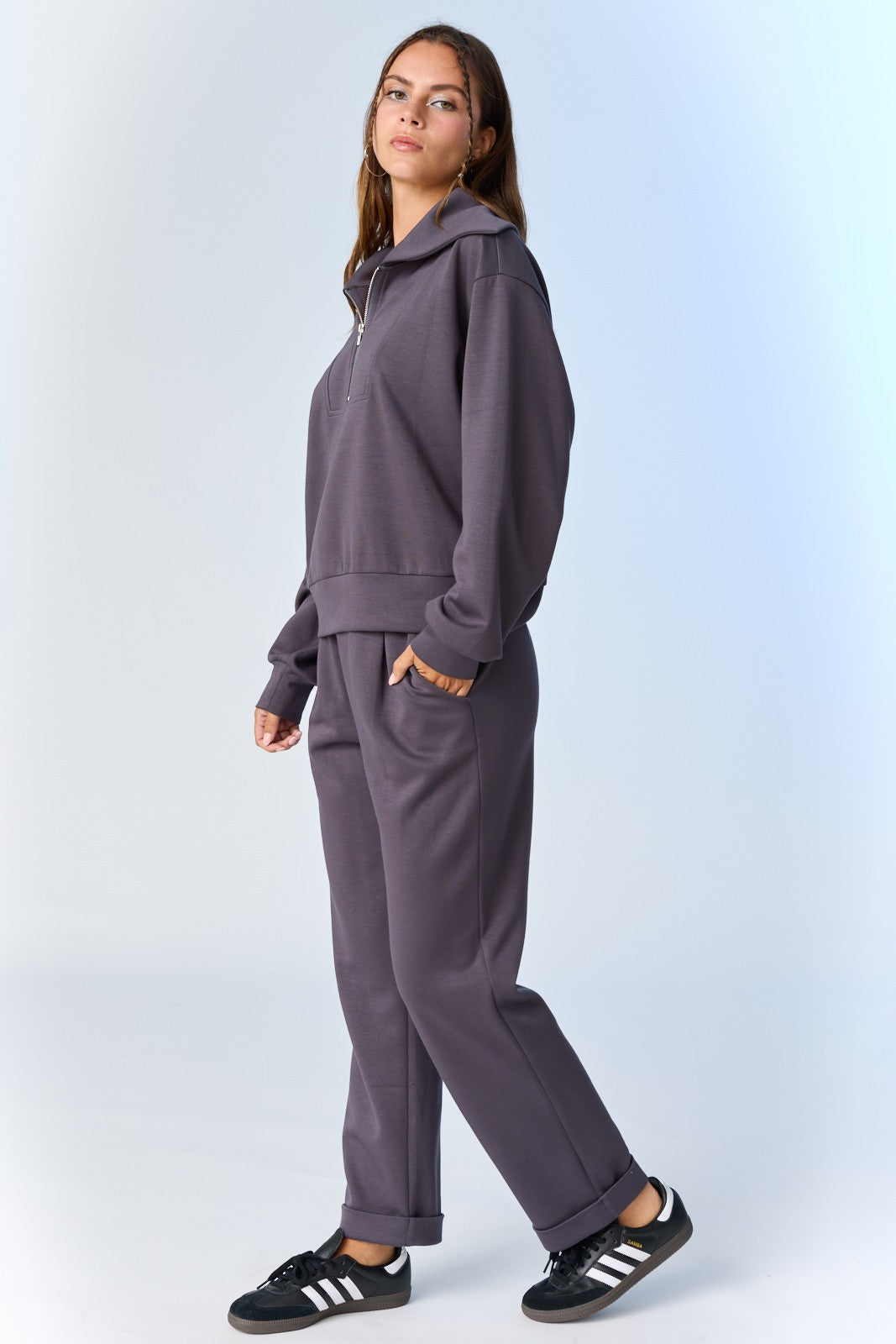 charcoal comfy suit