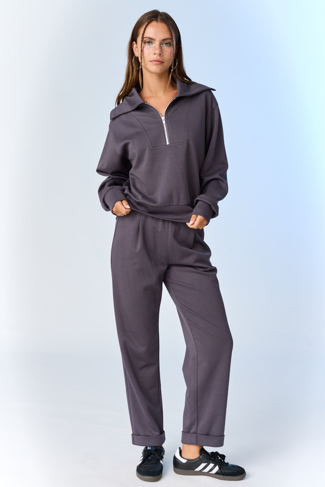 charcoal comfy suit