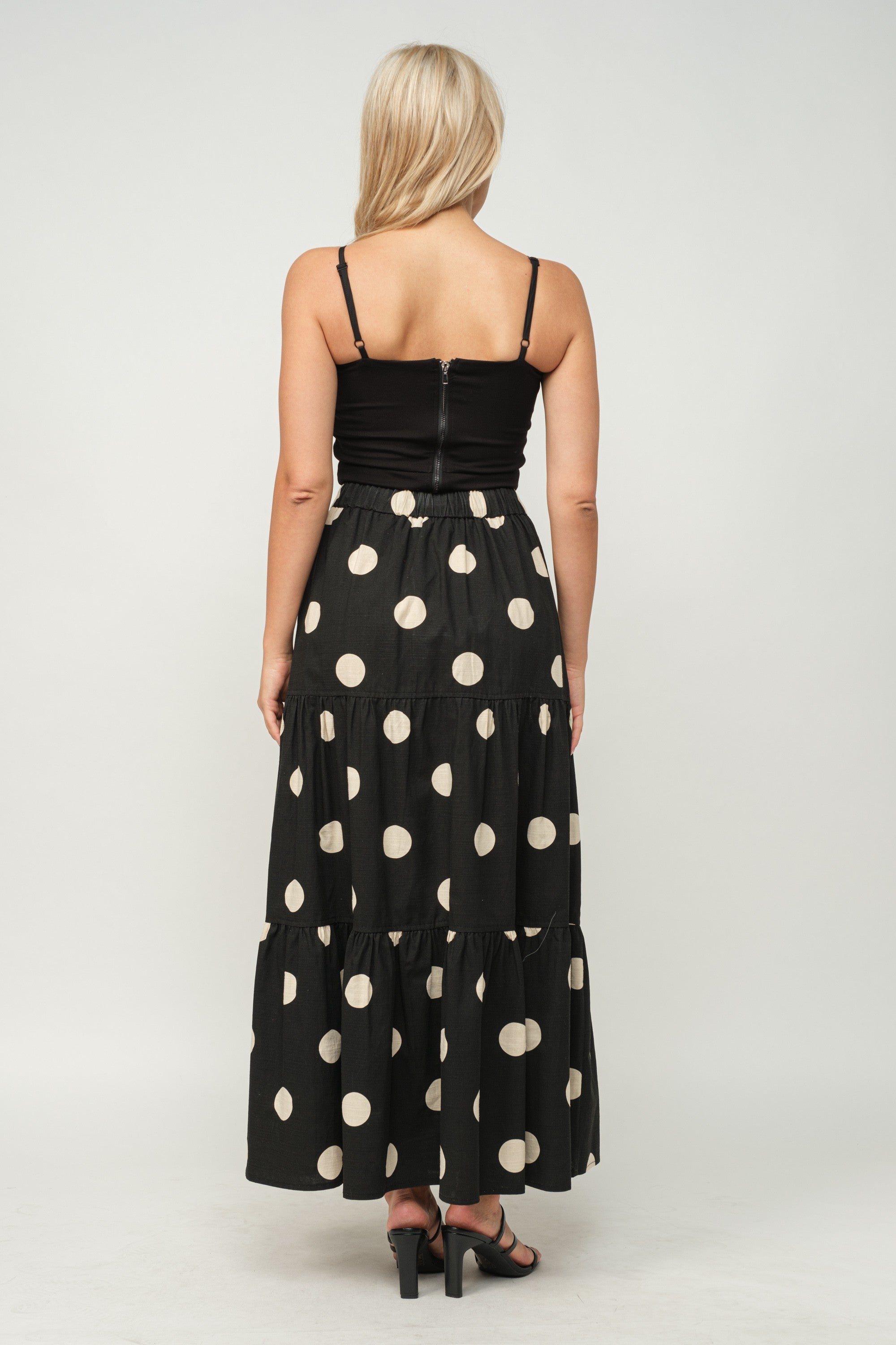 dotted maxi skirt
