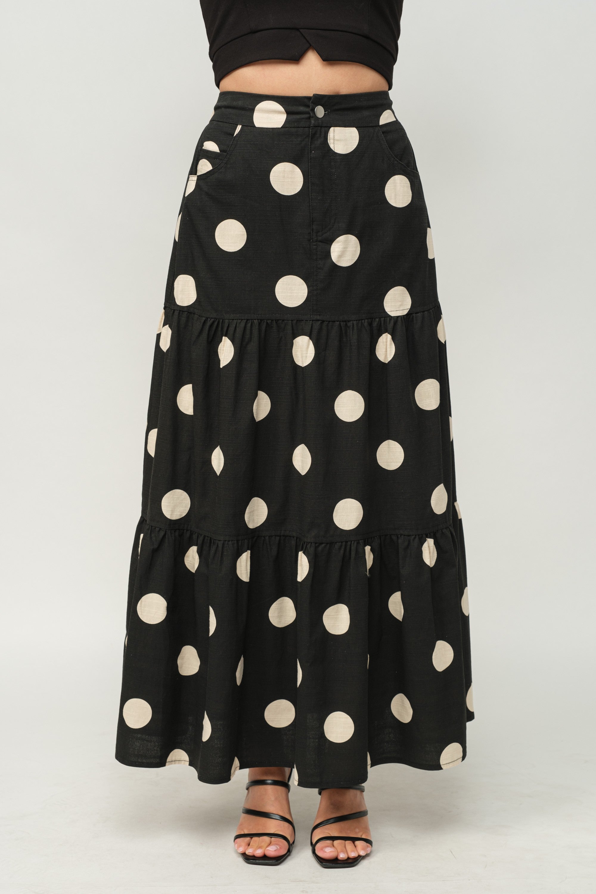dotted maxi skirt