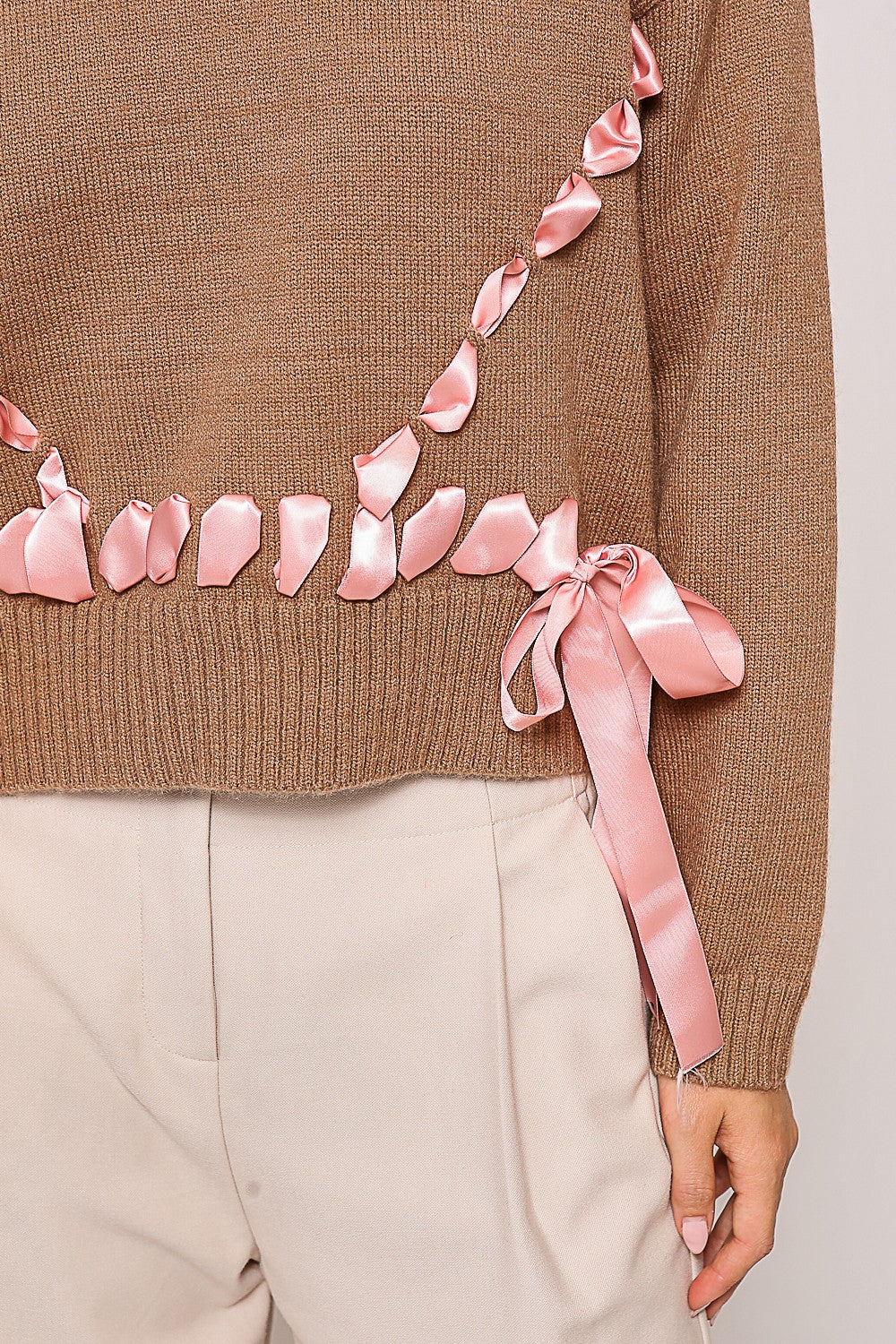 latte ribbon sweater