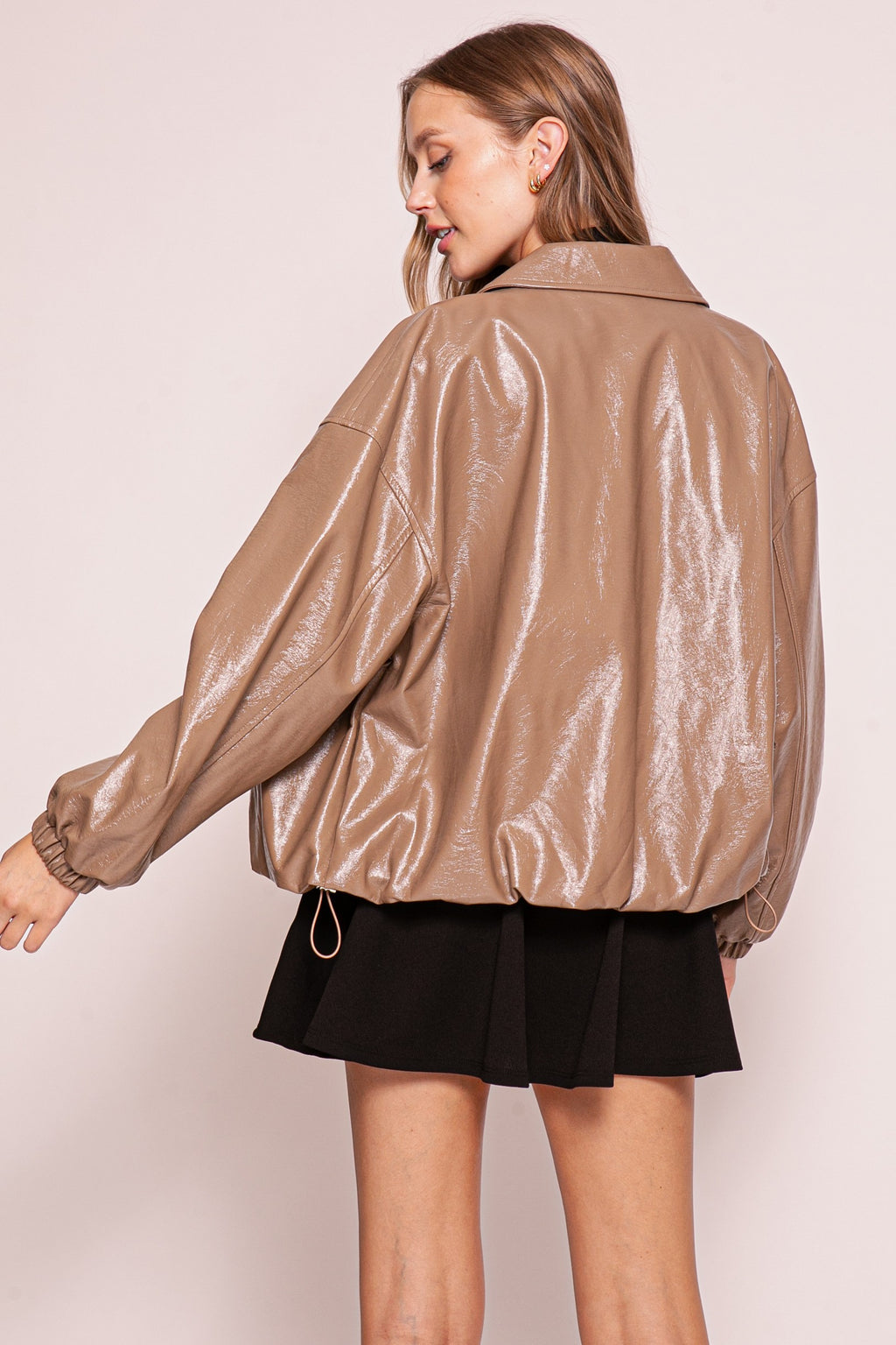 pu bomber jacket