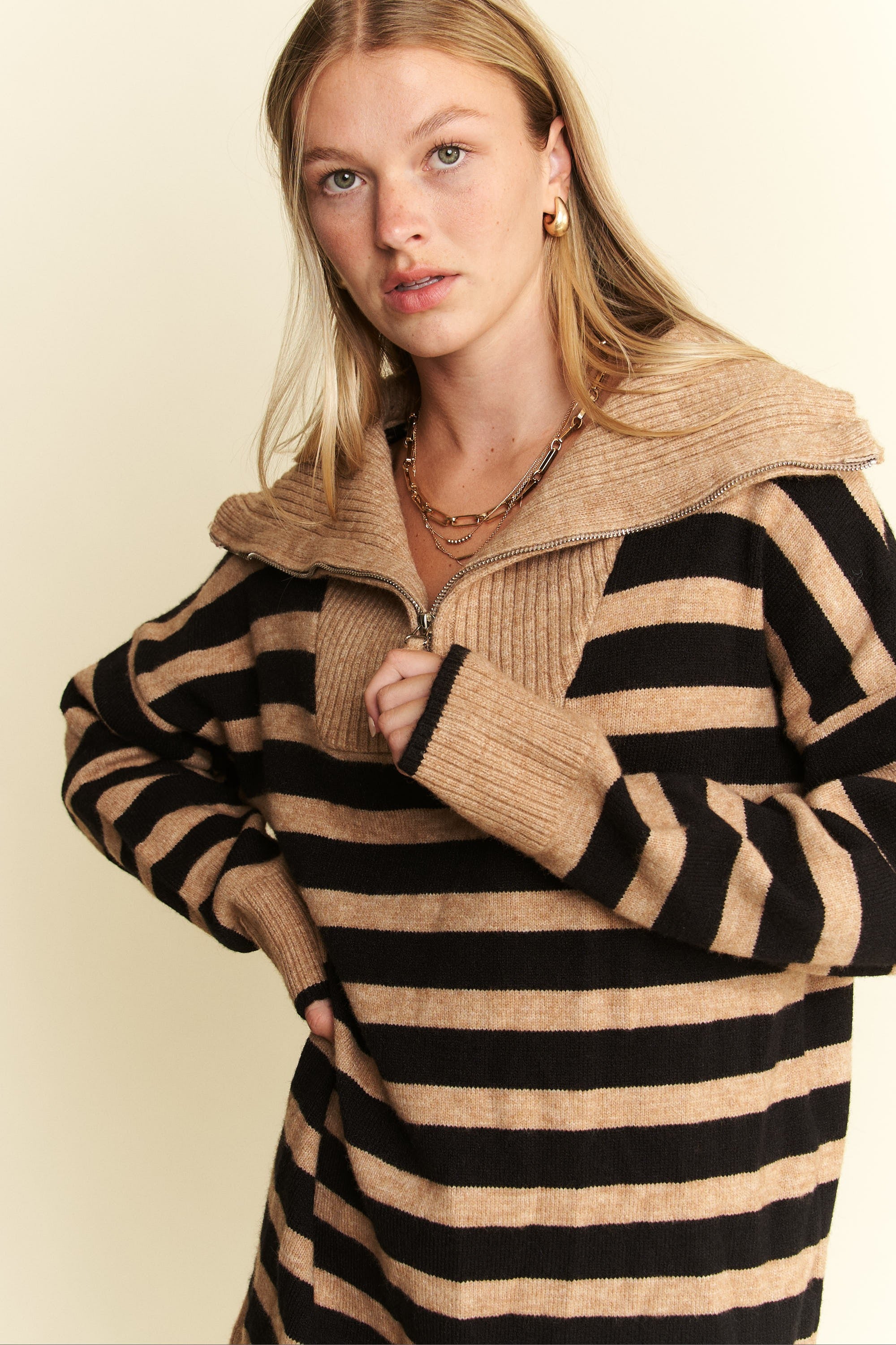 stripped knitted dress