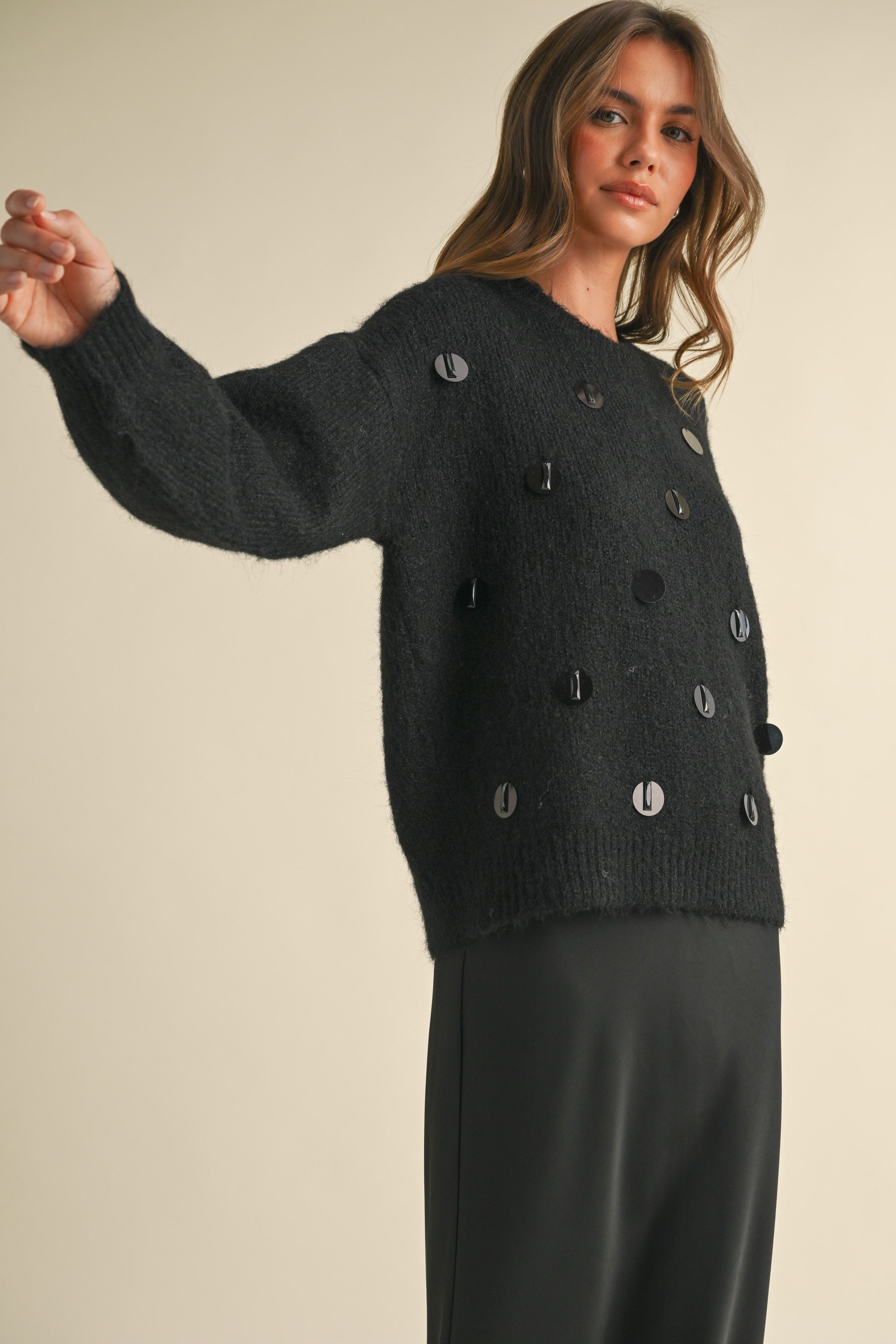 large sequin sweater