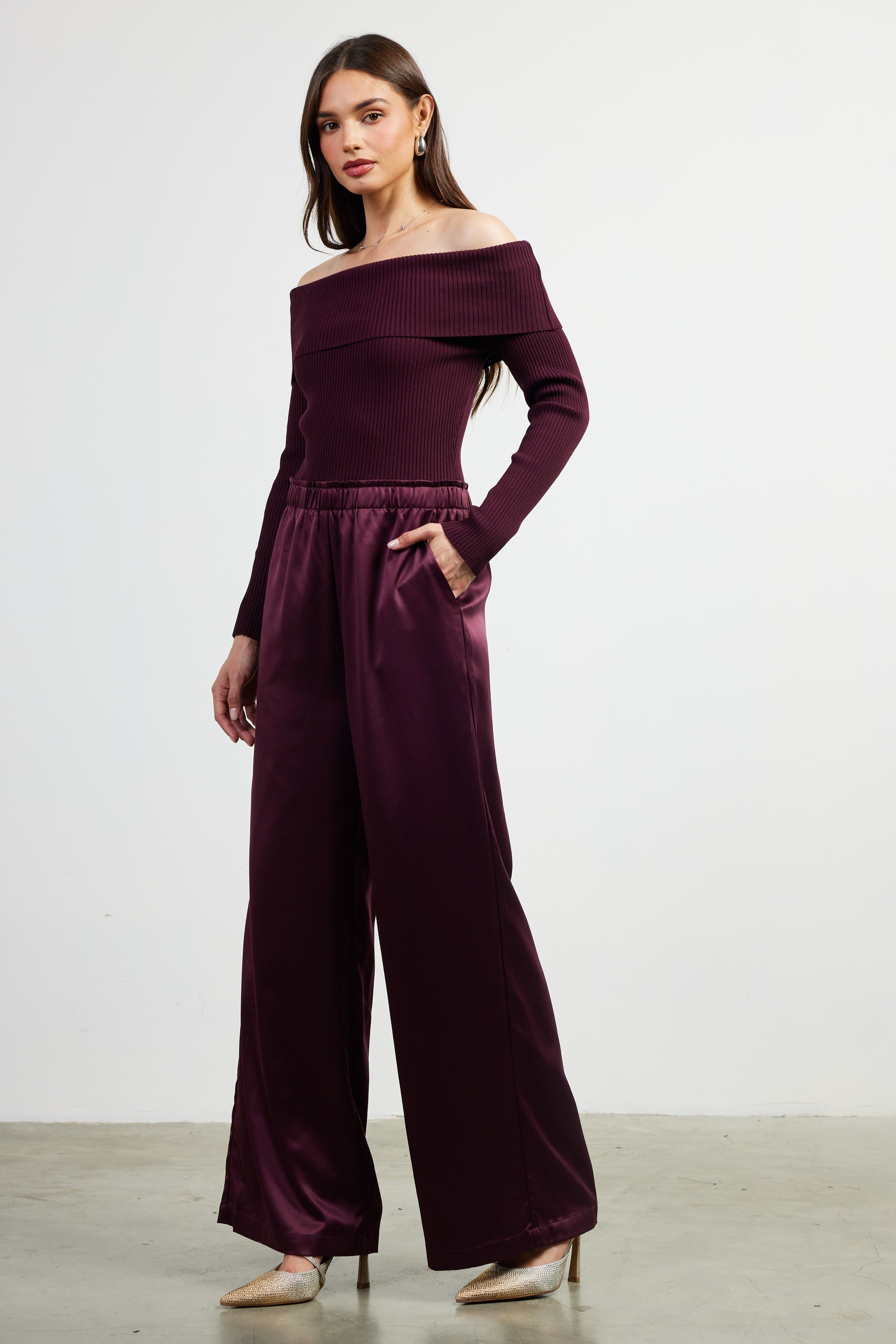 prune mixed media jumpsuit