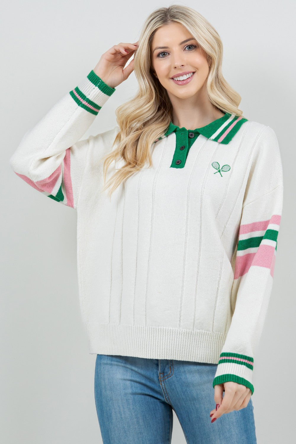 court side polo sweater