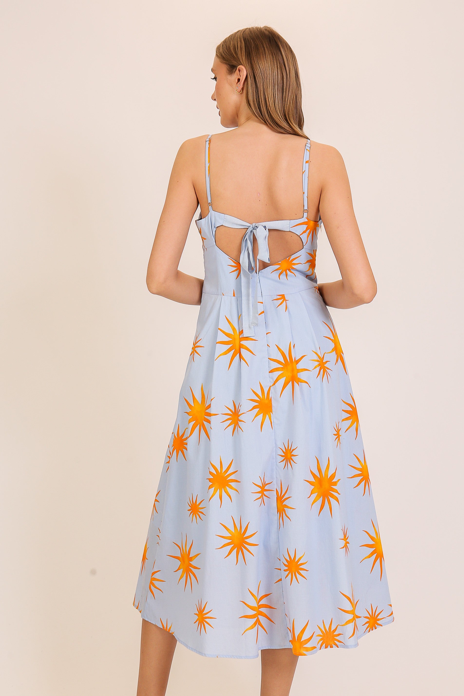 sunburst midi dress