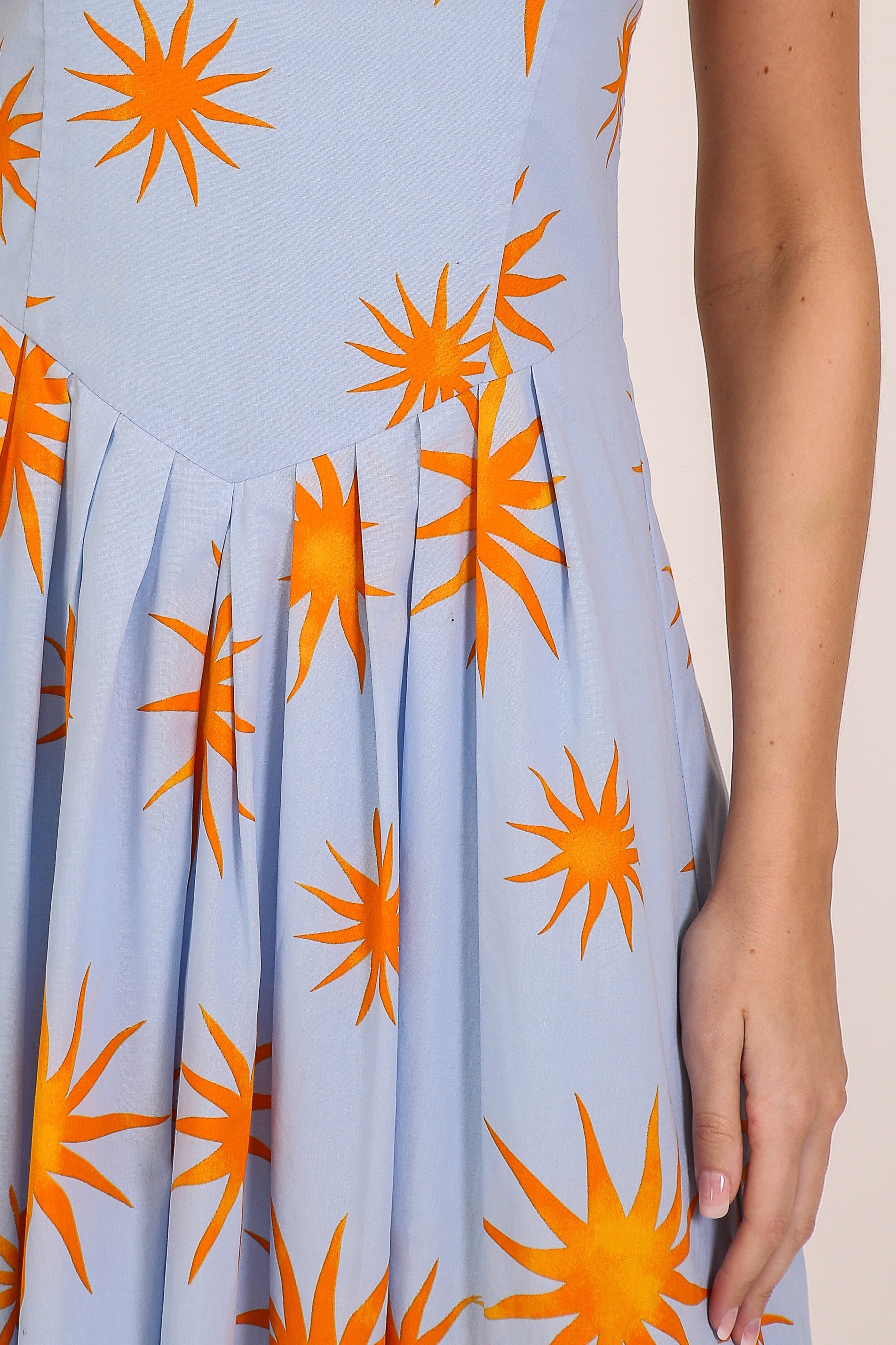 sunburst midi dress