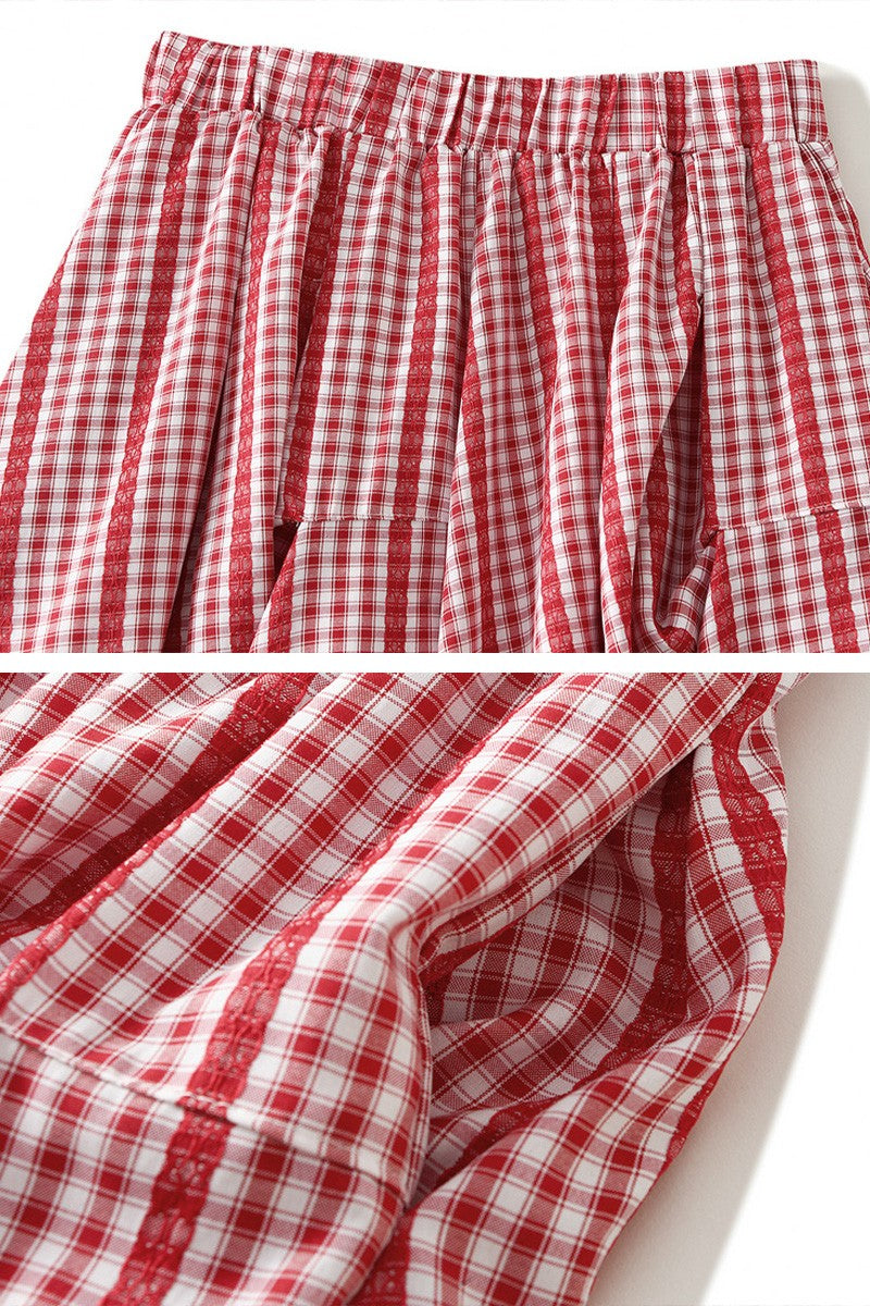 gingham casual skirt