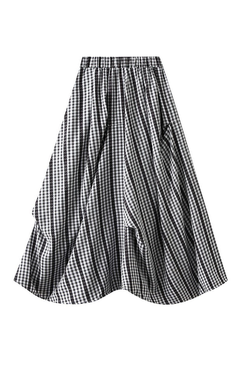 gingham casual skirt