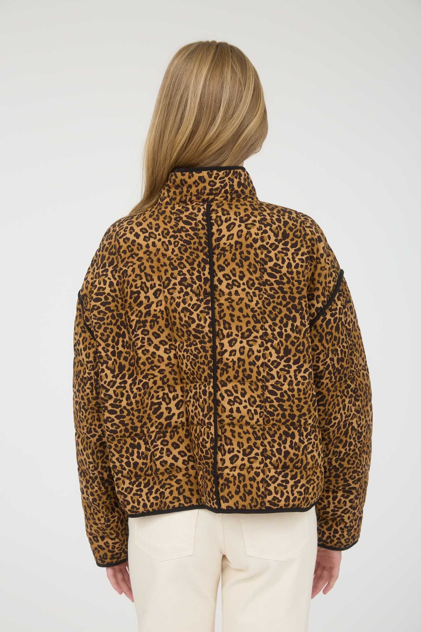 quilted leopard jacket