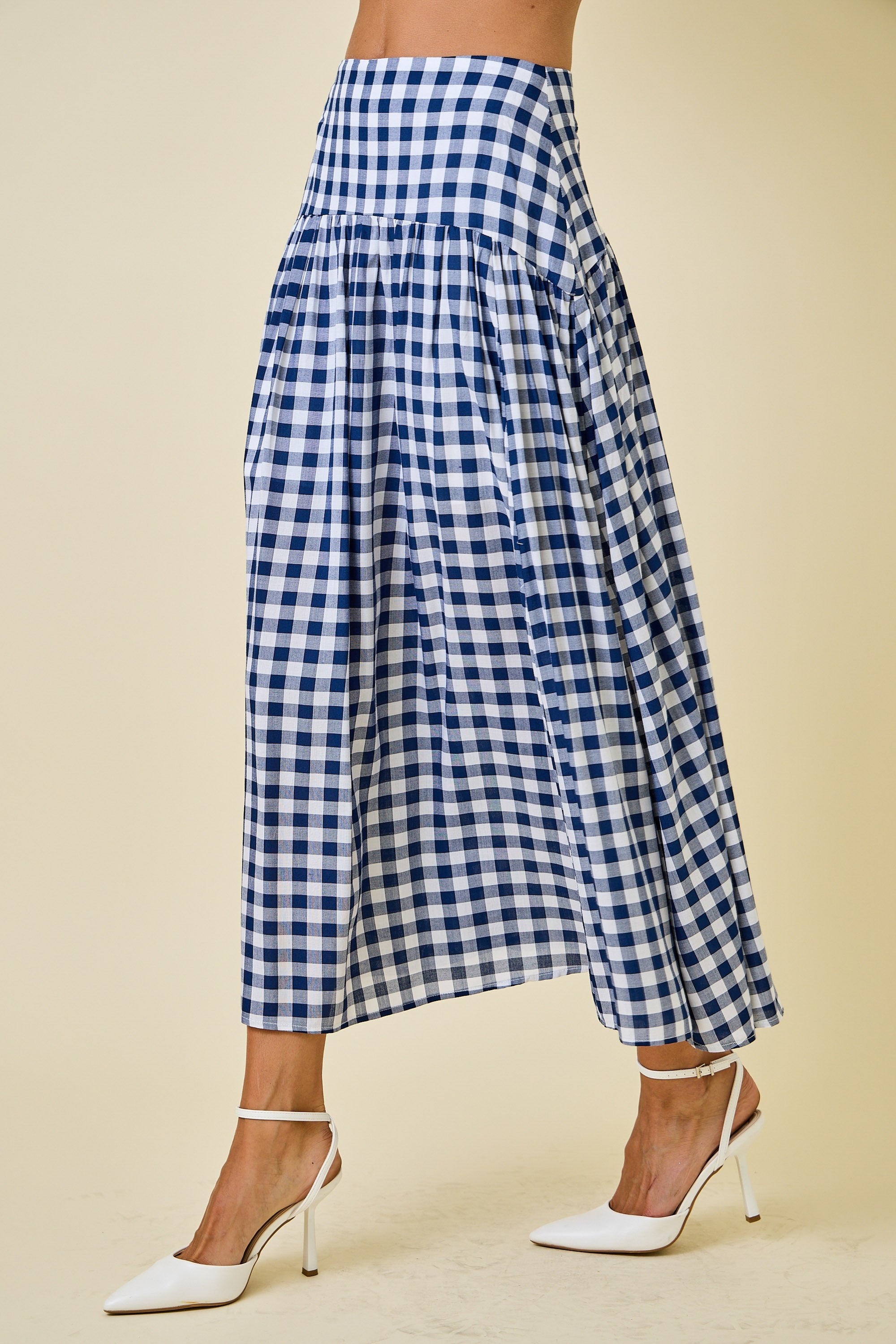 gingham blue skirt