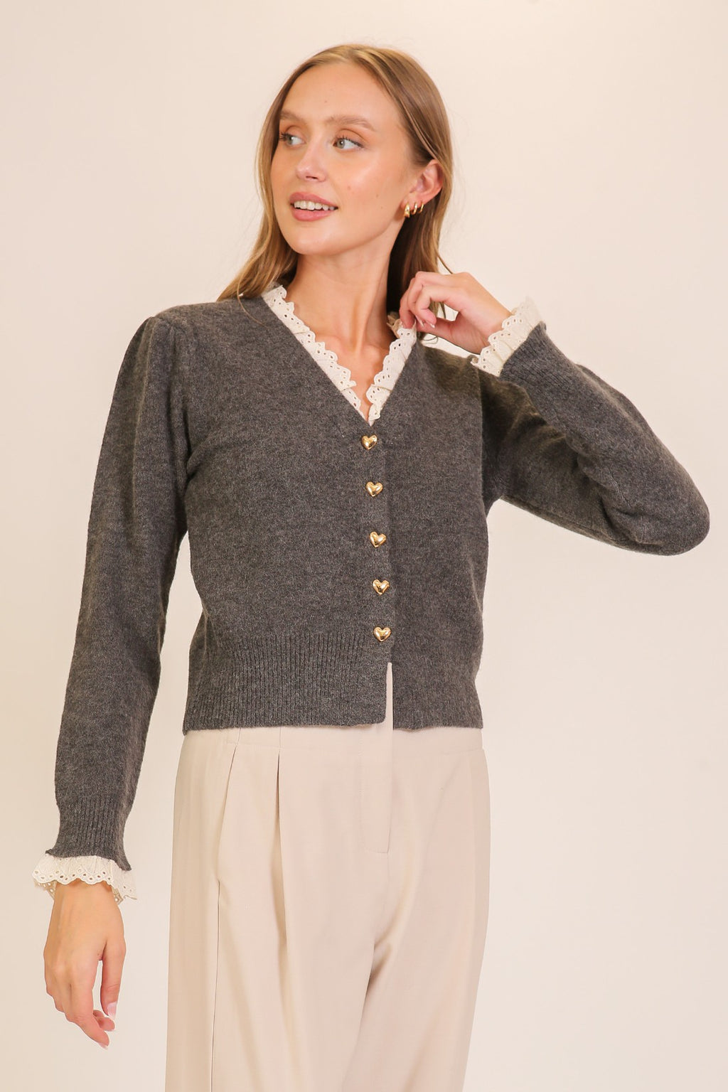 Cardigan Corazón de Encaje
