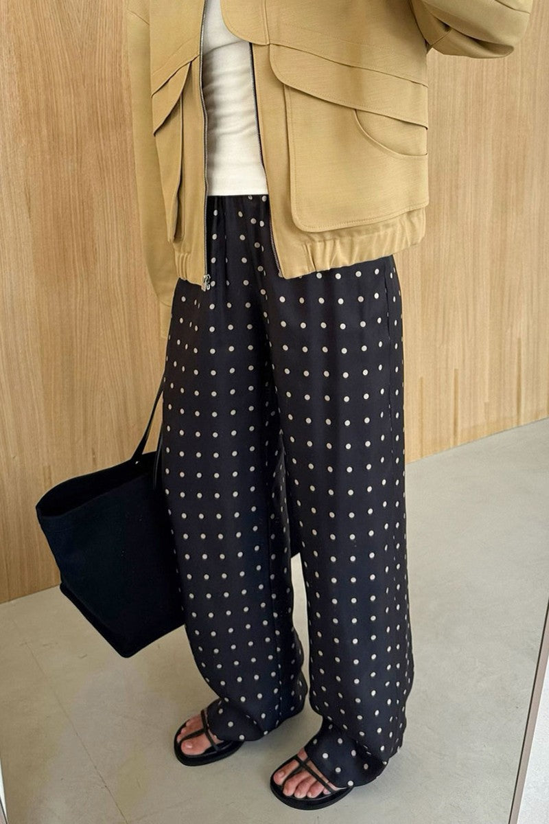 polka dot silky pants