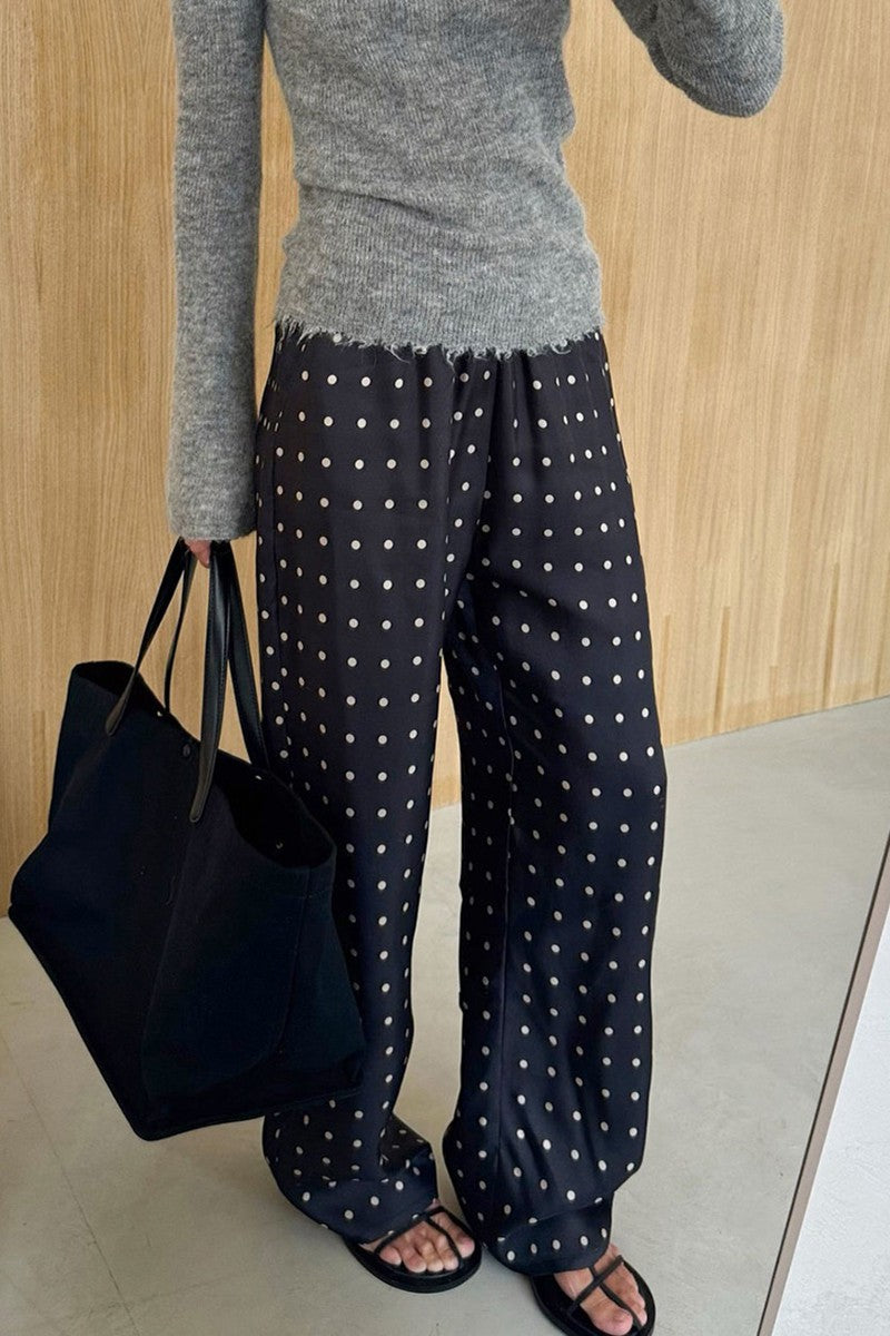 polka dot silky pants