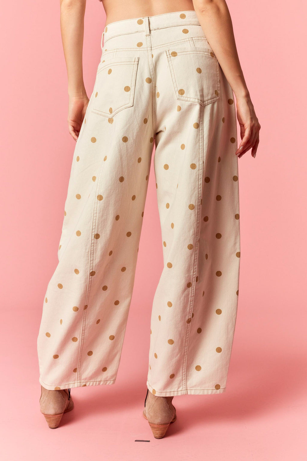 polka dots barrel pants