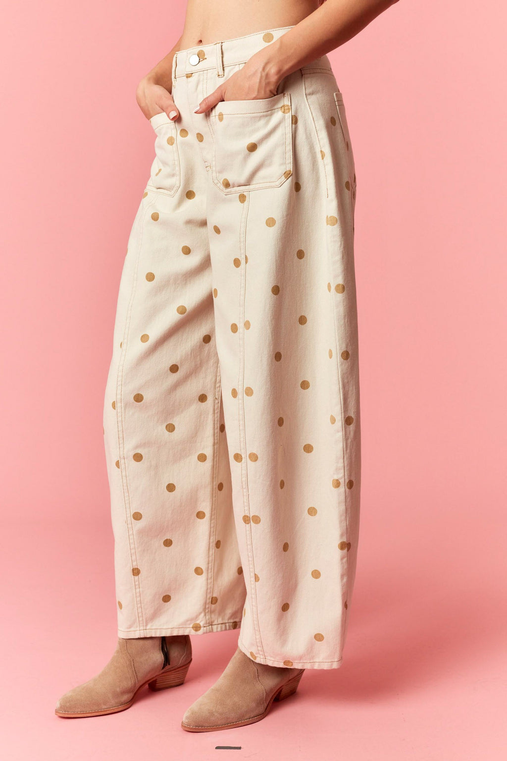 polka dots barrel pants