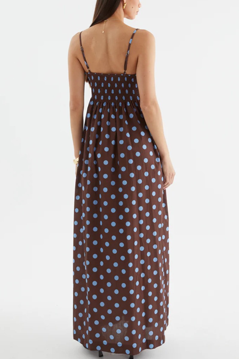 polka dots boho dress