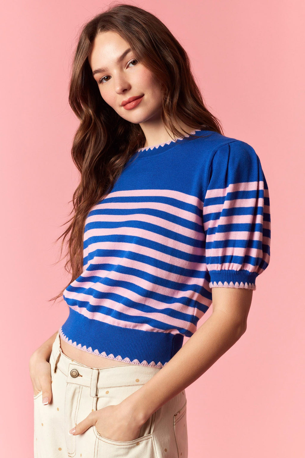 stitches contrast top