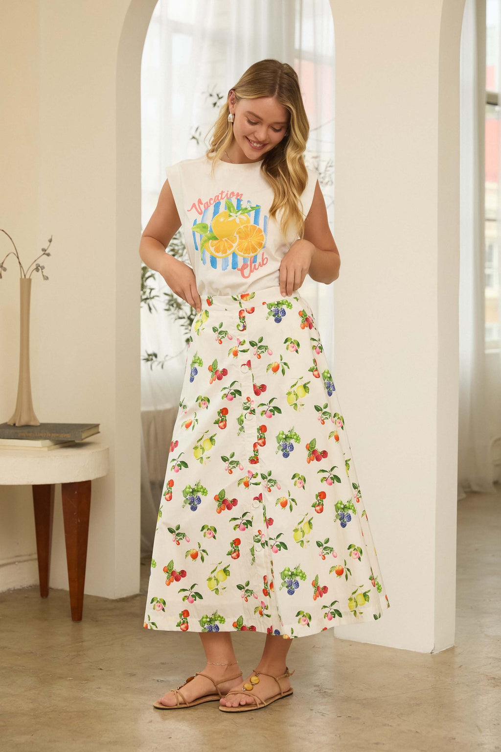 citrus club midi skirt