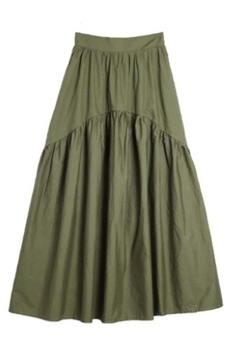 maxi olive skirt