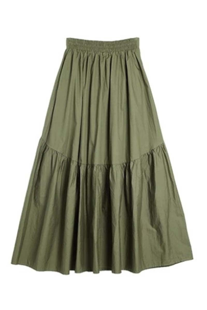maxi olive skirt