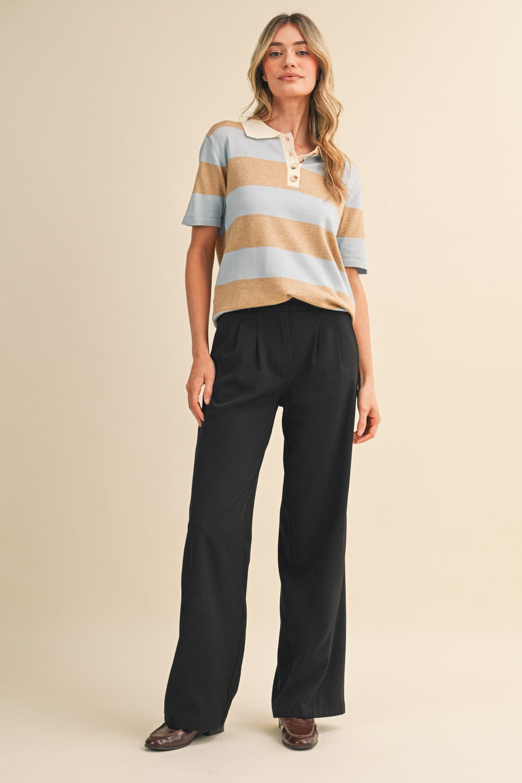 casual knit polo