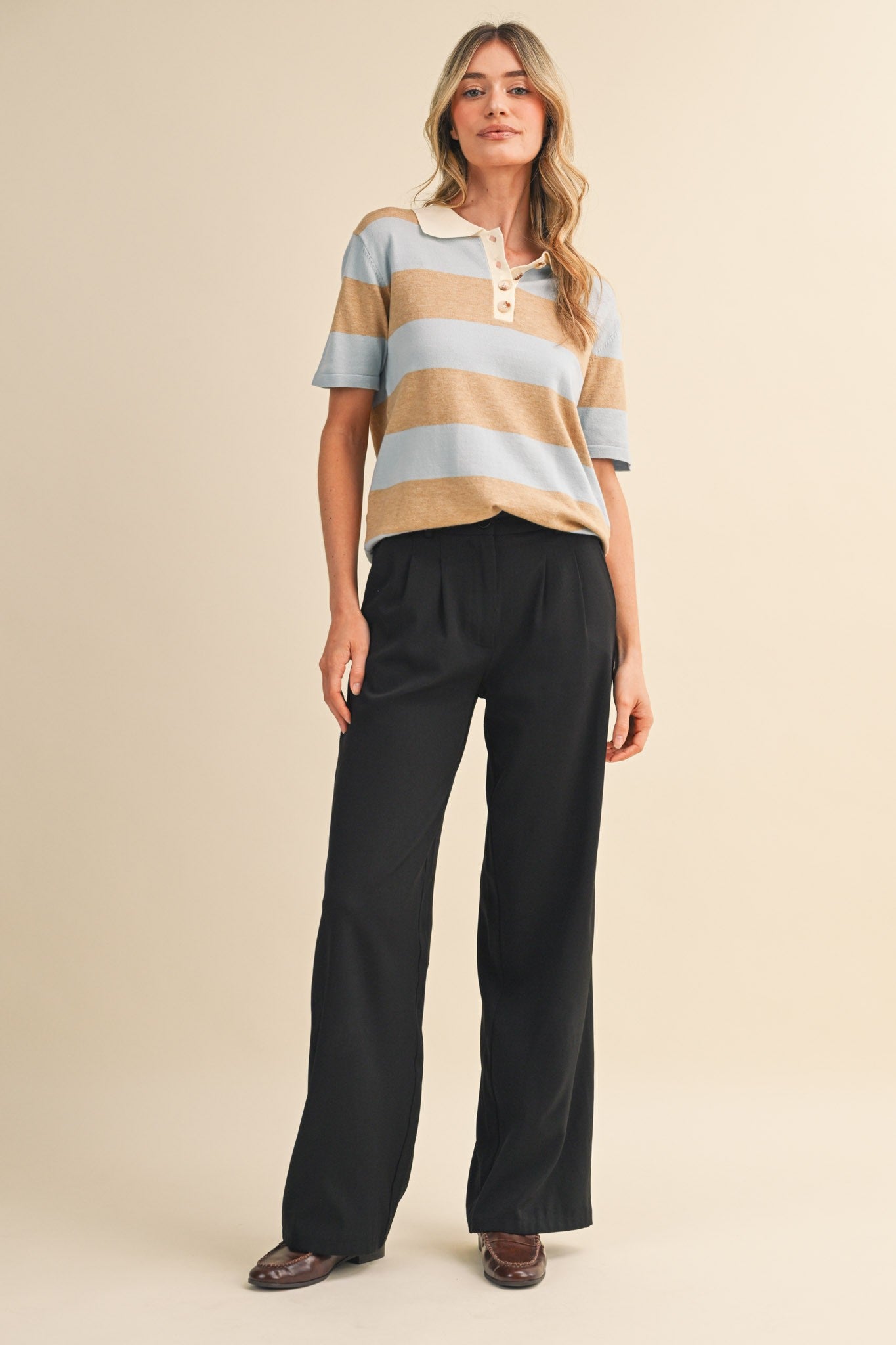 casual knit polo