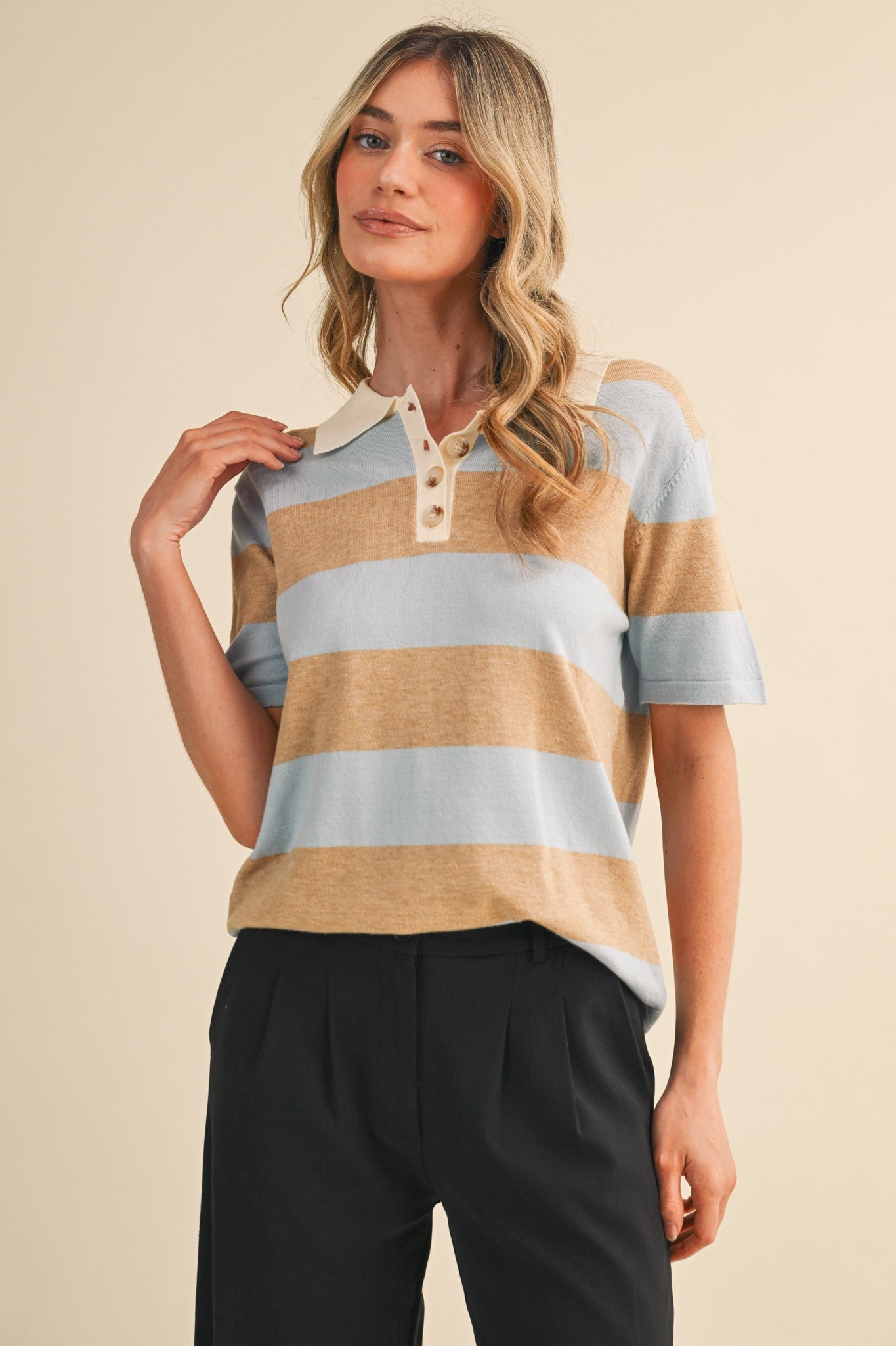 casual knit polo