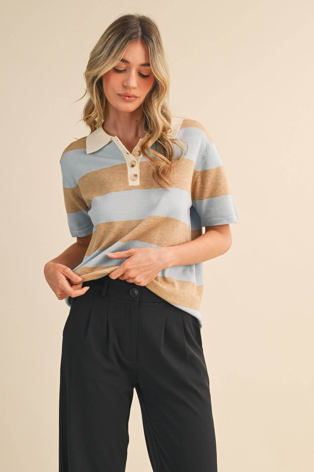 casual knit polo