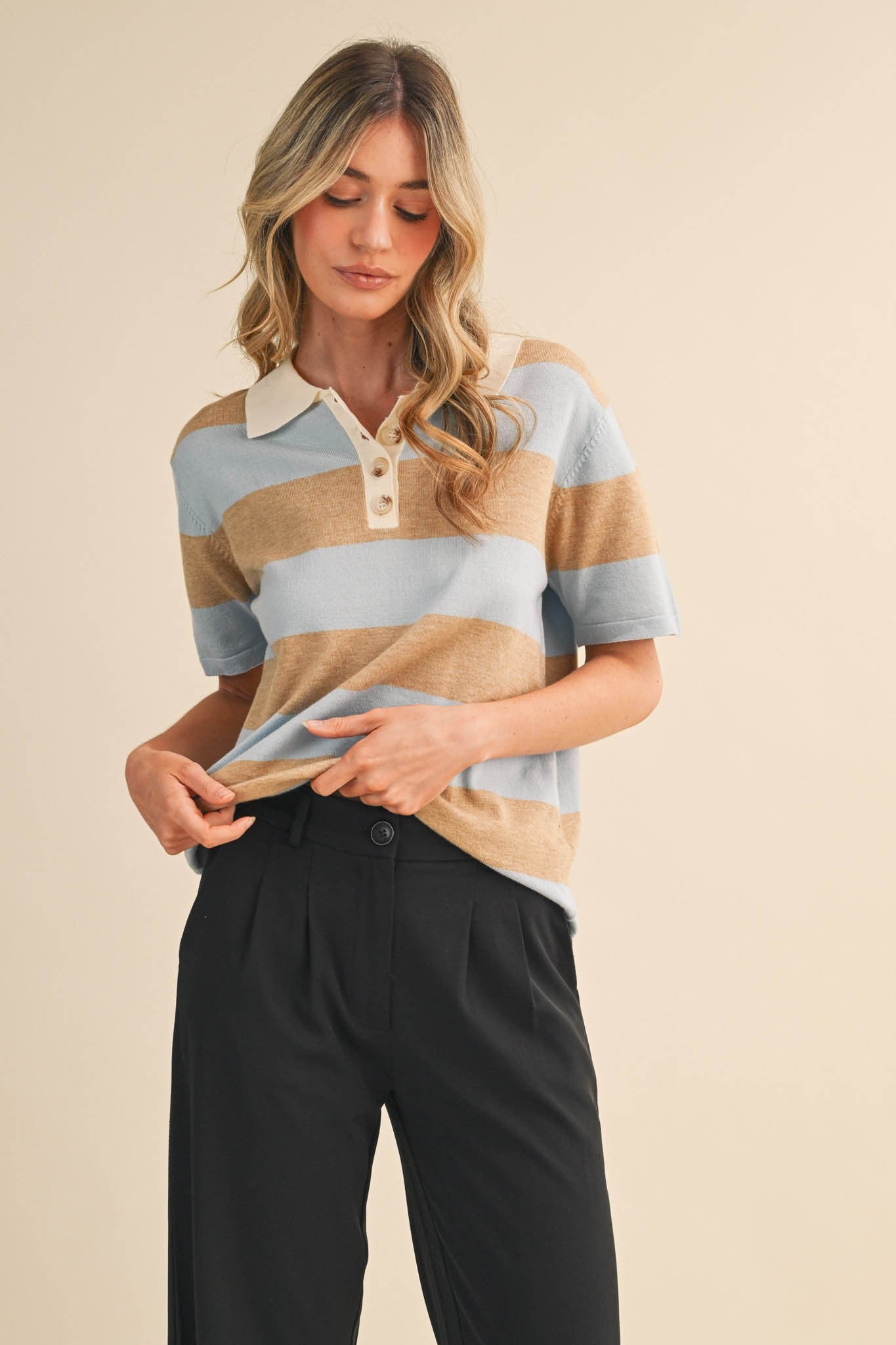 casual knit polo
